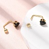 304 Stainless Steel Heart Stud Earrings EJEW-F396-04C-G-5
