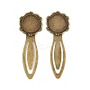 Iron Bookmark Cabochon Setting PALLOY-S033-09AB-NR-1
