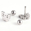 Tarnish Resistant 201 Stainless Steel Barbell Cartilage Earrings EJEW-R147-18-2
