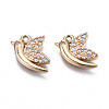 Brass Micro Pave Clear Cubic Zirconia Charms KK-S359-110-RS-1