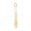 Faceted Round Natural Quartz Crystal & Gold Rutilated Quartz & Yellow Opal Beaded Connector Charms PALLOY-JF03530-04-1
