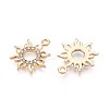 Rack Plating Alloy Rhinestone Pendants PALLOY-T091-20A-G-2