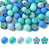 48Pcs 6 Styles DIY Food Grade Silicone & Polymer Clay Beads Jewelry Making Finding Kit DIY-FS0005-83B-1