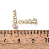 Brass Micro Pave Clear Cubic Zirconia Charms KK-C253-02A-G-3