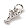 Initial Letter Brass with Cubic Zirconia Charms KK-Q814-26Y-P-2