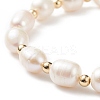 Natural Keshi Pearl Beaded Bracelet with Brass Clasp for Women BJEW-JB08867-02-3