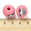 Natural Wood European Beads WOOD-F014-01G-3