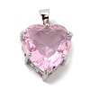Platinum Brass Micro Pave Cubic Zirconia Pendants KK-C072-37P-03-1