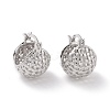Brass Basket Hoop Earrings for Women EJEW-G315-09P-1