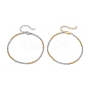 2Pcs 2 Colors Two Tone 304 Stainless Steel Textured Cable Chain Anklets AJEW-AN00681-2
