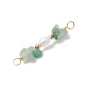 Natural Green Aventurine Chip & Natural Cultured Freshwater Pearl Rice Beaded Connector Charms PALLOY-JF03707-05-4