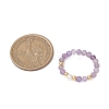 Natural Mixed Gemstone & Pearl Bead Finger Rings for Women RJEW-JR00965-2