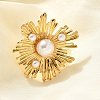 304 Stainless Steel Flower Open Cuff Rings for Women STAS-Z108-04G-1