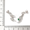 Brass Micro Pave Clear Cubic Zirconia Fold Over Clasps KK-A227-12P-3
