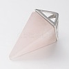 Natural Rose Quartz Point Pendulum Pendants X-G-E301-06P-2