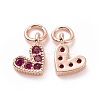 Brass Micro Pave Cubic Zirconia Charms RB-I078-66RG-01-NR-2
