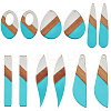 12Pcs 6 Styles Transparent Resin & Walnut Wood Big Pendants RESI-HY0001-16-1