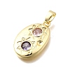 Brass Micro Pave Cubic Zirconia Pendants KK-P336-19G-2