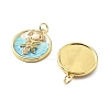 Brass Micro Pave Cubic Zirconia Pendants with Enamel KK-Z114-03G-2