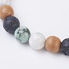 Natural African Turquoise(Jasper) Stretch Bracelets BJEW-JB03682-03-2