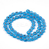 Handmade Evil Eye Lampwork Beads Strands X-LAMP-S191-02A-05-1