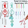 12Pcs 12 Colors Alloy Beadable Keychain Bar KEYC-SC0001-45-2