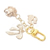 Flower & Bowknot & Cat Alloy Enamel Pendant Decorations HJEW-JM04294-02-4