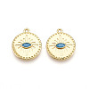 Brass Pave Cubic Zirconia Pendants KK-T074-58G-1