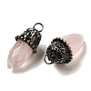 Natural Rose Quartz Pointed Pendants G-K381-02AS-02-2