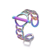 Ion Plating(IP) 304 Stainless Steel Buckle Shape Open Cuff Ring STAS-E168-01M-1