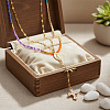 304 Stainless Steel Pendant Colorful Glass Beaded Double Layer Necklaces for Daily Wear WG8061-2-2