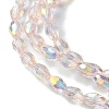 Transparent Electroplate Glass Beads Strands GLAA-K064-04A-AB02-3