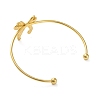 304 Stainless Steel Bowknot Cuff Bangles for Women AJEW-R100-01A-G-2