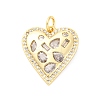 Brass Micro Pave Cubic Zirconia Pendants KK-D325-58G-01-1