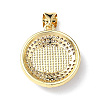 Real 18K Gold Plated Brass Clear Cubic Zirconia Pendants ZIRC-L102-12G-10-3