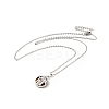 Colorful Glass Donut with Tree of Life Pendant Necklace LS-NJEW-J008-01A-P-1