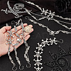 8Pcs 4 Styles Gothic Style Skull Wing Iron Twisted Boot Strap Chains for Halloween FIND-AB00066-3