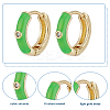 ANATTASOUL 8 Pairs 8 Colors Real 18K Gold Plated Enamel Hoop Earrings with Clear Cubic Zirconia EJEW-AN0001-97-3