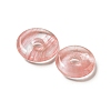 Cherry Quartz Glass Donut/Pi Disc Charms G-G142-01E-2