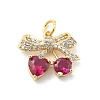 Brass Micro Pave Clear Cubic Zirconia Pendants KK-L228-38G-1