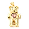Rack Plating Brass Micro Pave Cubic Zirconia Pendants KK-A185-18G-01-1