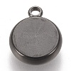 304 Stainless Steel Pendant Cabochon Settings STAS-K202-03C-B-2