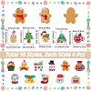 64Pcs 16 Styles Christmas Tree/Snowman/Bag/Socking/Santa Claus/Deer/Candy Cane/Fireplace Opaque Resin Decoden Cabochons RESI-SC0005-74-2