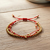 Adjustable Brass Round Beads Multi-starnd Bracelets XW4169-1-2