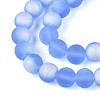 Frosted Transparent Glass Beads Strands GLAA-T032-T8mm-MBB04-3