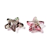 Gradient Color Baking Paint Transparent Glass Beads X-DGLA-N005-09-2