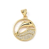 Brass Micro Pave Cubic Zirconia Pendants KK-S337-08G-A-1
