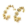 304 Stainless Steel Flower Stud Earrings EJEW-K290-01G-1