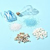 Ocean Beach Theme Glass & Shell Beads Wish Bottle DIY Making Kits DIY-FS0007-57-9