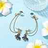 Light Gold 304 Stainless Steel Cuff Earring Chains EJEW-JE05685-01-2